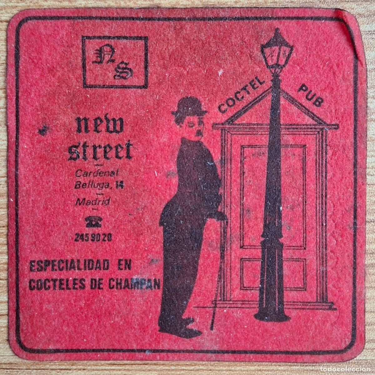 Otros art&iacute;culos de coleccionismo en papel: Posavasos Coctel Pub New Street rojo - Madrid
