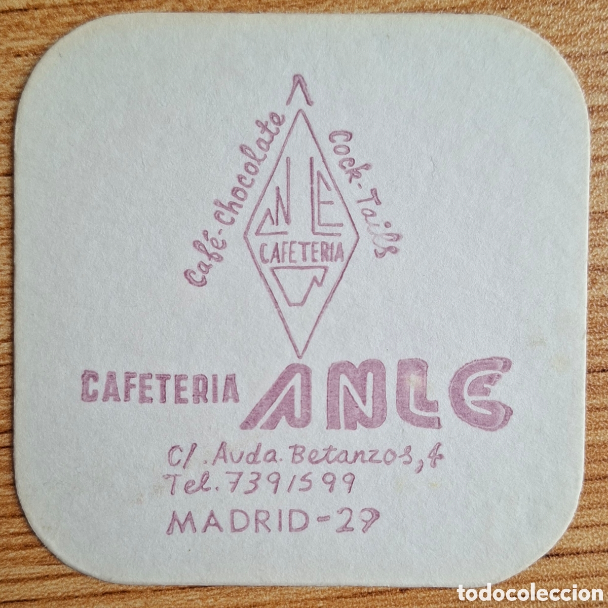 Otros art&iacute;culos de coleccionismo en papel: Posavasos Cafeter&iacute;a Anle - Madrid