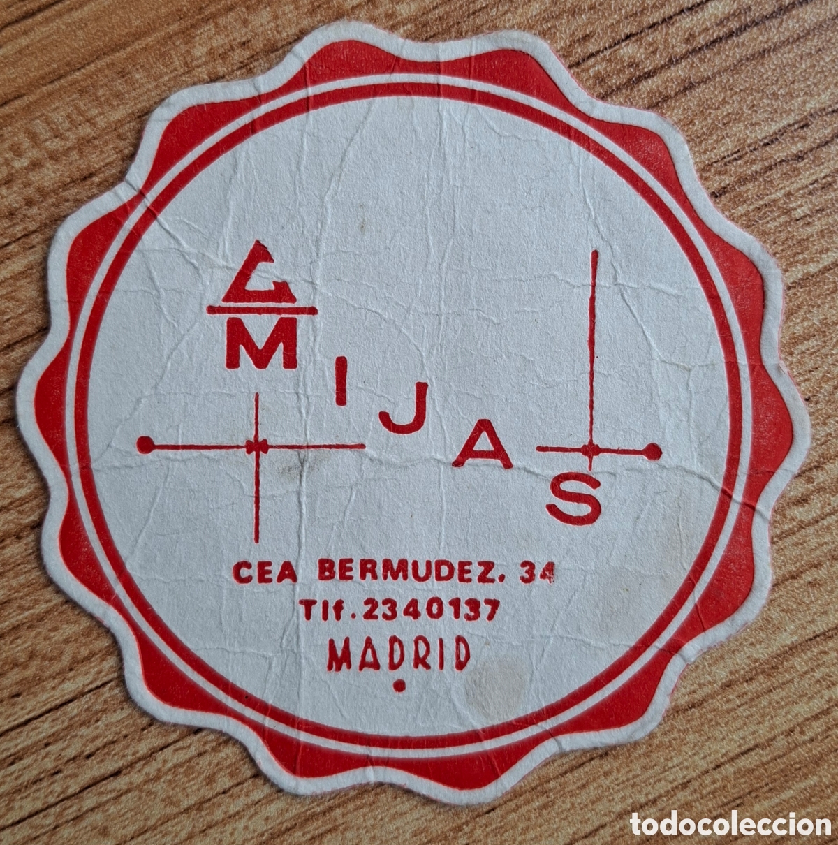 Otros art&iacute;culos de coleccionismo en papel: Posavasos Cafeter&iacute;a Mijas - Madrid