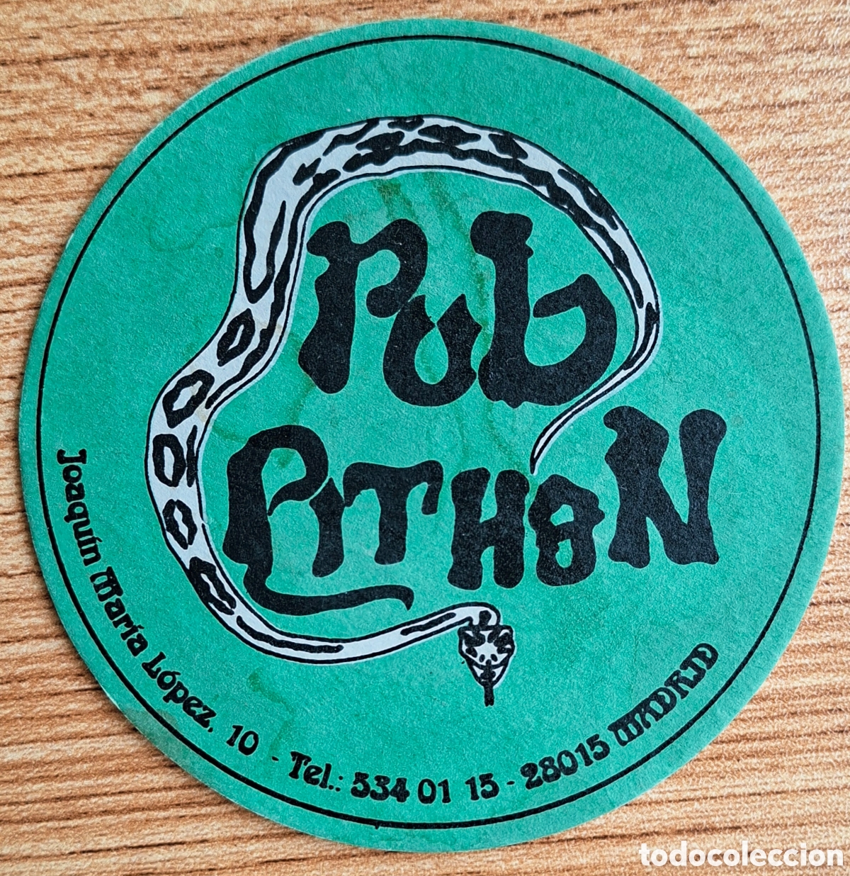 Otros art&iacute;culos de coleccionismo en papel: Posavasos Pub Pithon - Madrid