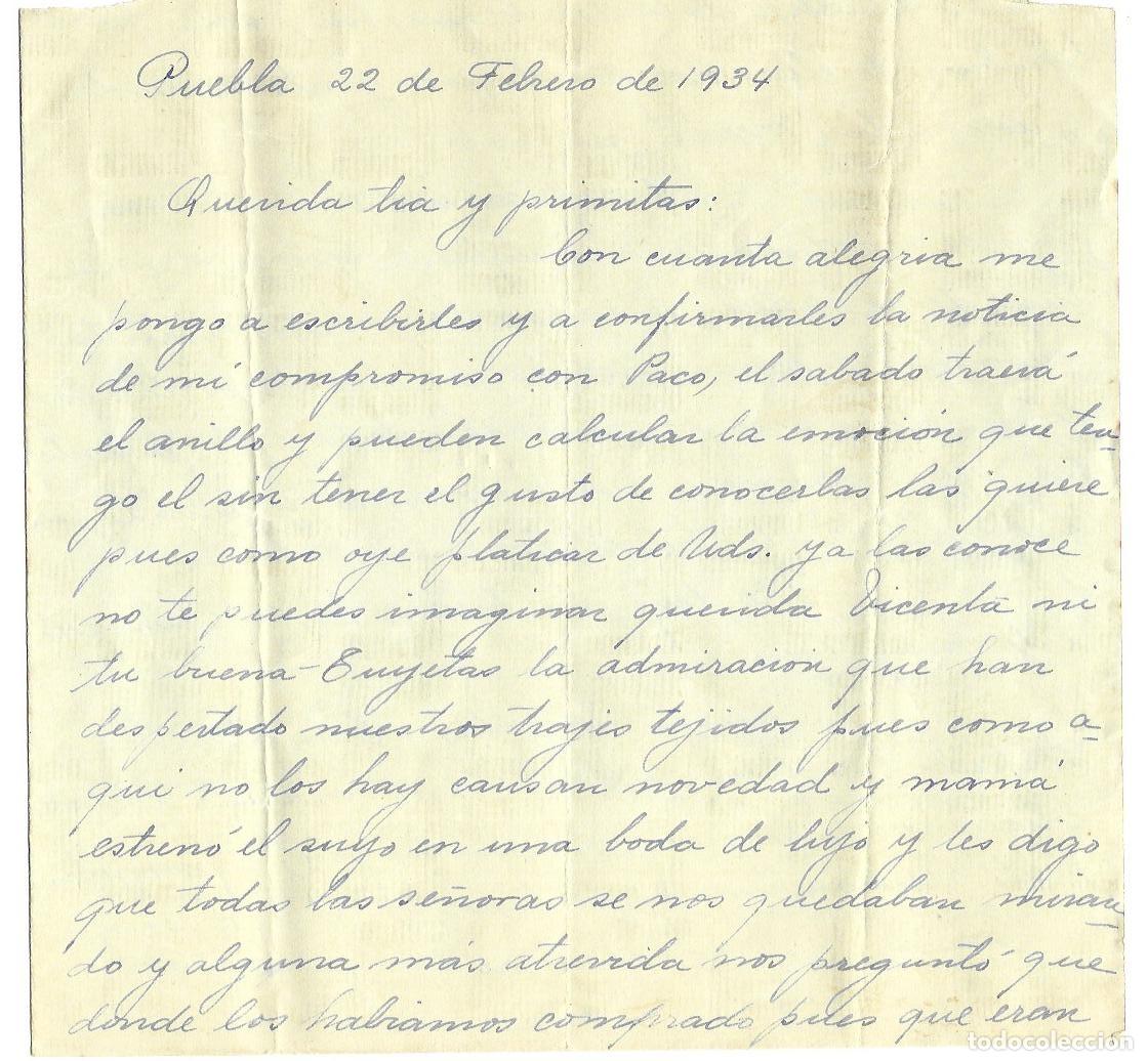Paper Collecting Others: Dos cartas manuscritas desde Puebla (M&eacute;xico) de 1929 y 1934. Sin sobres.