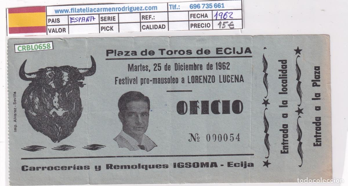 Otros art&iacute;culos de coleccionismo en papel: CRBL0658 ENTRADA TOROS 1962 VER FOTO
