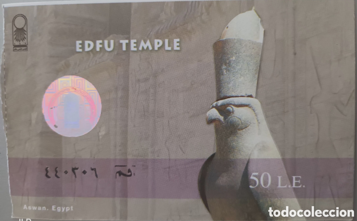 Otros art&iacute;culos de coleccionismo en papel: ENTRADA EDFU TEMPLE. EGIPTO