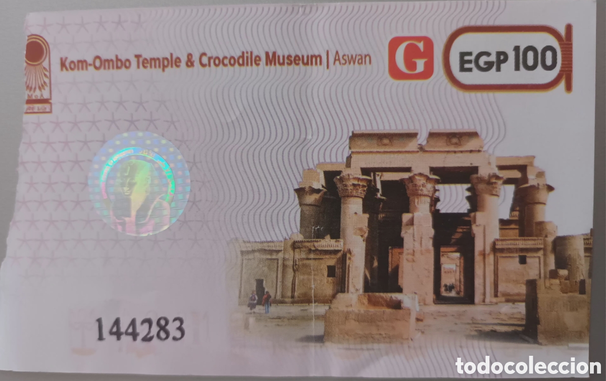 Otros art&iacute;culos de coleccionismo en papel: ENTRADA TEMPLO KOM-OMBO & CROCODILE MUSEUM. EGIPTO