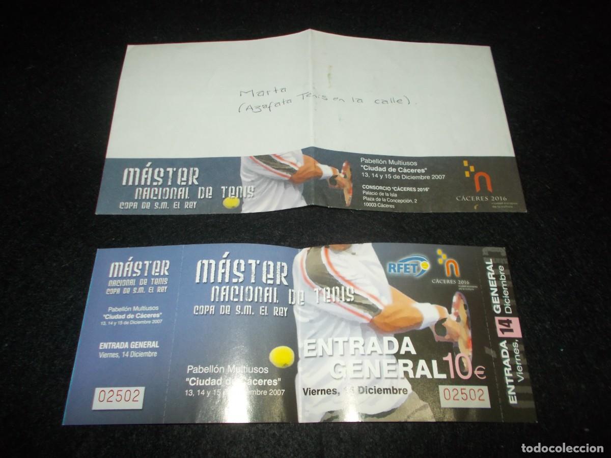 Otros art&iacute;culos de coleccionismo en papel: Entrada y Sobre M&Aacute;STER NACIONAL DE TENIS Copa Rey 2007 C&aacute;ceres