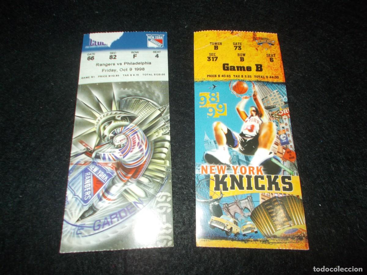 Otros art&iacute;culos de coleccionismo en papel: 2 Entrada BALONCESTO AM&Eacute;RICA Americano 1998 98-99. New York RANGERS vs PHILADELPHIA - N Y KNICKS. Ba
