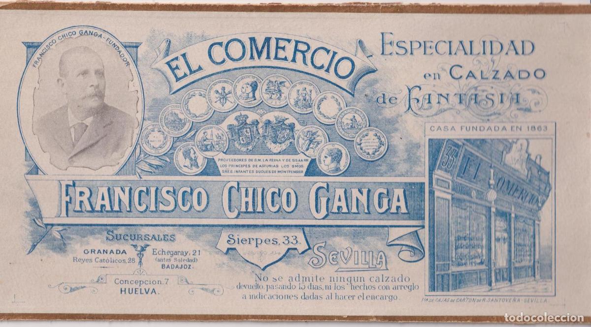 Otros art&iacute;culos de coleccionismo en papel: El Comercio. Francisco Chico Ganga. Tapa Caja de Cart&oacute;n? Sevilla. Principios Siglo XX