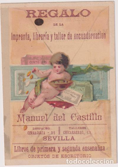 Otros art&iacute;culos de coleccionismo en papel: Cromo Tarjeta (9,5x6,5) Imprenta Manuel del Castillo. Chicarreros, 12 y 13, Sevilla