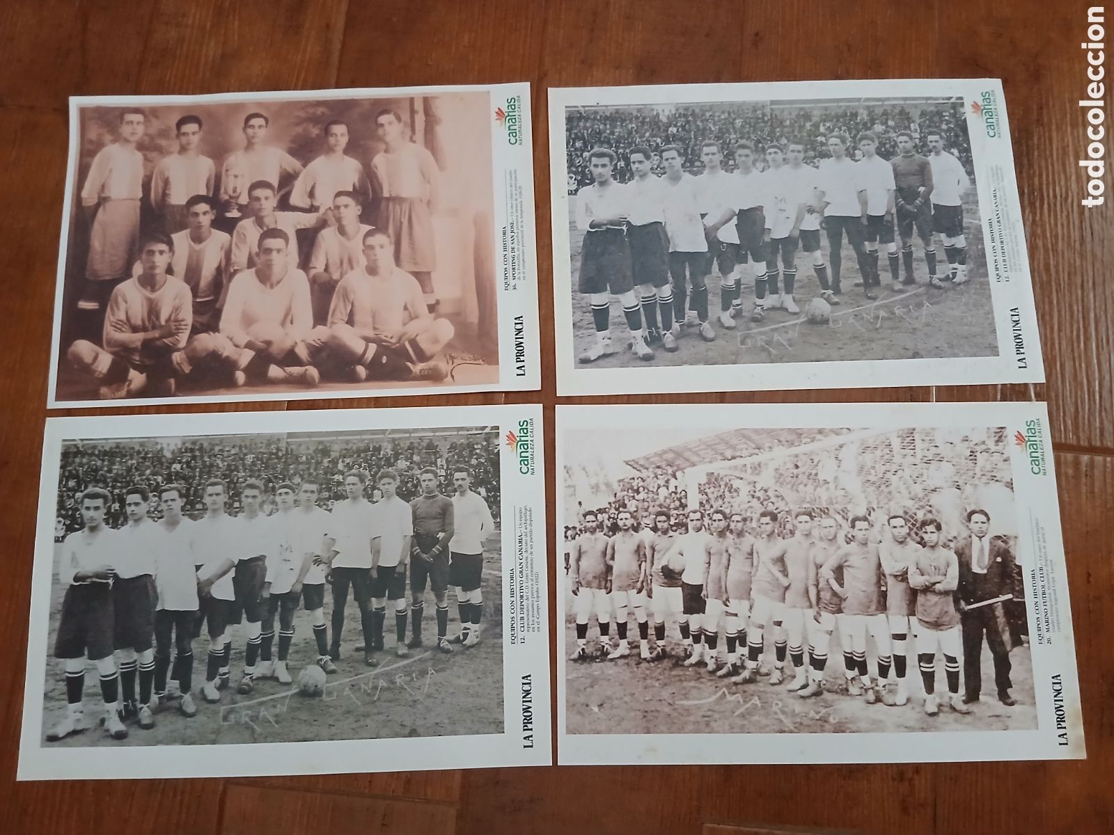 Otros art&iacute;culos de coleccionismo en papel: 4 L&aacute;minas Deporte Canarios -Equipos con Historia- 1.991