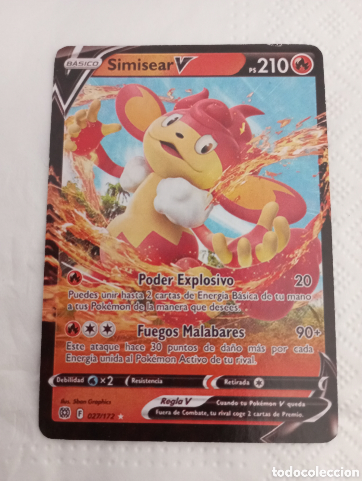 Otros art&iacute;culos de coleccionismo en papel: Carta Pok&eacute;mon similar V ps 210 027/172