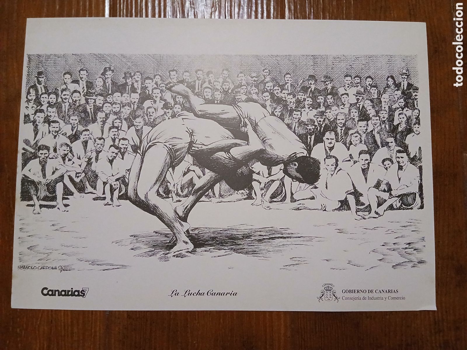 Otros art&iacute;culos de coleccionismo en papel: L&aacute;mina Labores Canarias -La Lucha Canarias- Canarias 7 -35x25cm- 1983