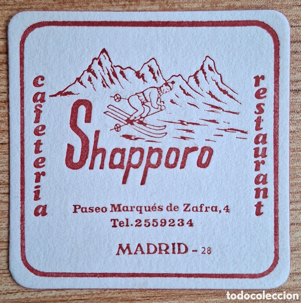 Otros art&iacute;culos de coleccionismo en papel: Posavasos Cafeter&iacute;a Restaurant Shapporo - Madrid