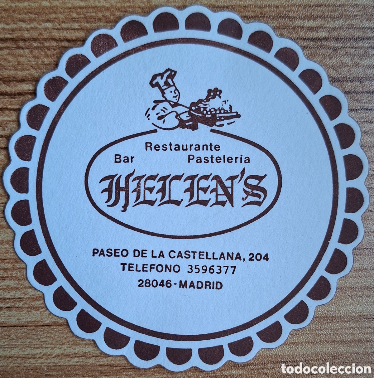 Otros art&iacute;culos de coleccionismo en papel: Posavasos Bar Restaurante Pasteler&iacute;a Helen's - Madrid