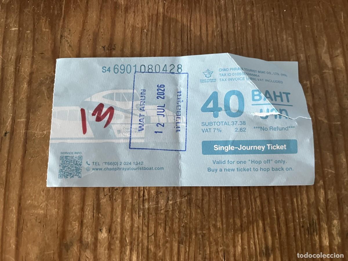 Otros art&iacute;culos de coleccionismo en papel: R32025 ENTRADA TICKET TAILANDIA TEMPLO DEL AMANECER WAT ARUN 2026