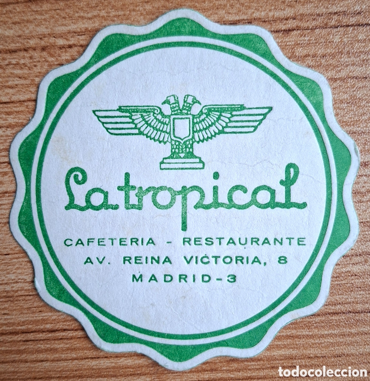 Otros art&iacute;culos de coleccionismo en papel: Posavasos Cafeter&iacute;a Restaurante La Tropical - Madrid
