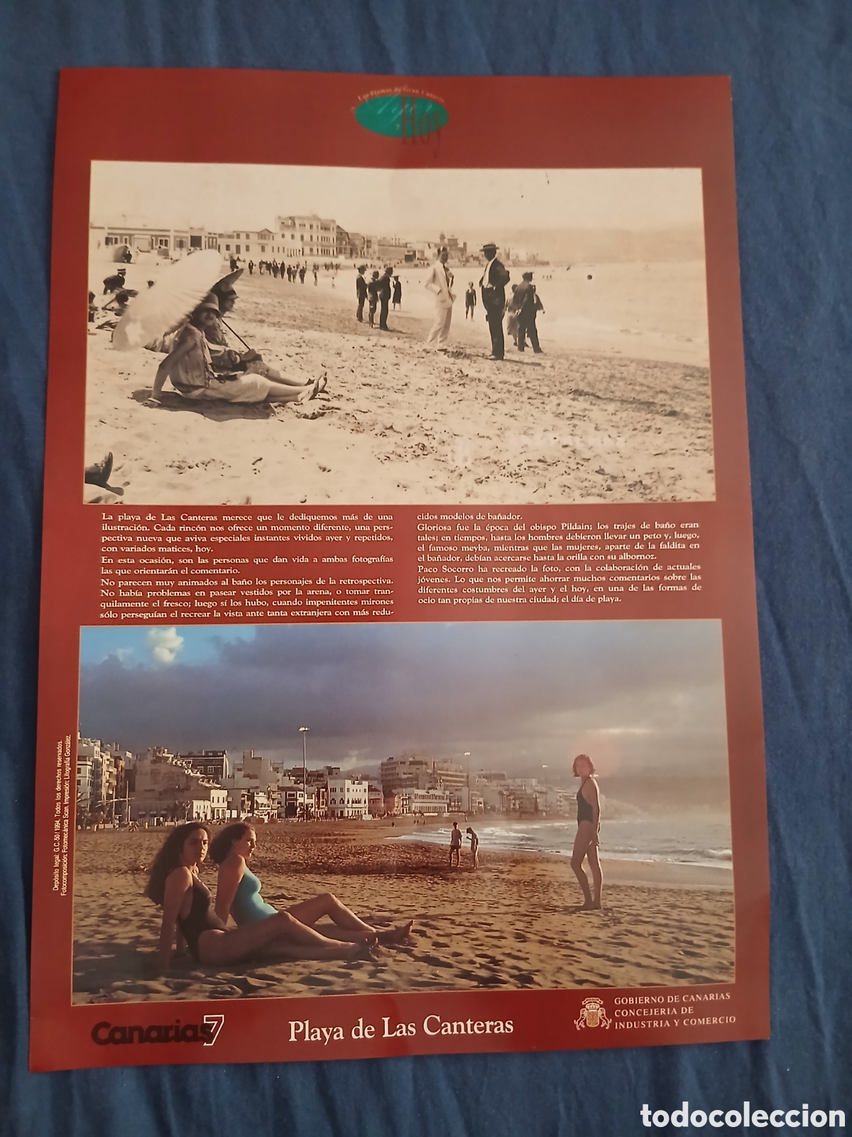 Outros artigos de papel: L&aacute;mina Playa de Las Canteras, Las Palmas de Gran Canaria, Ayer y Hoy.