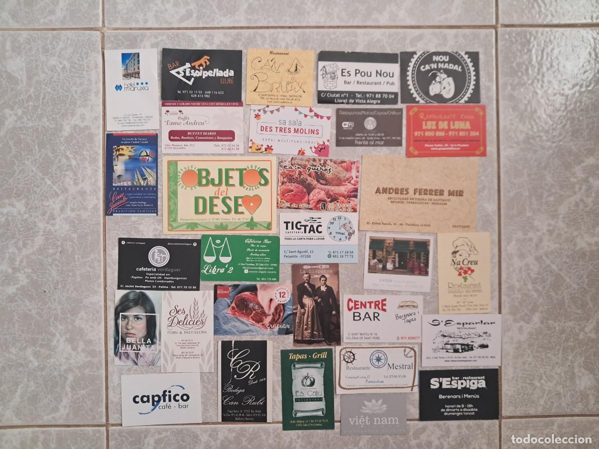 Otros art&iacute;culos de coleccionismo en papel: lote de 30 tarjetas de visita de bares, hoteles, restaurantes ....
