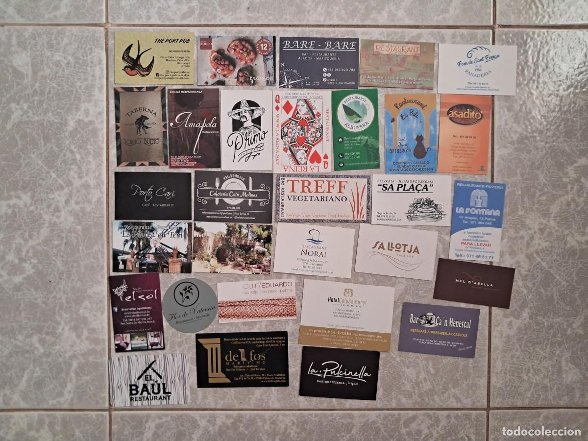 Otros art&iacute;culos de coleccionismo en papel: lote de 30 tarjetas de visita de bares, hoteles, restaurantes ....