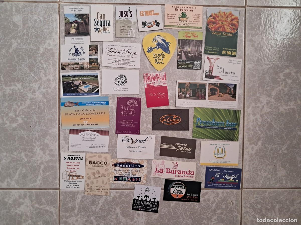 Otros art&iacute;culos de coleccionismo en papel: lote de 30 tarjetas de visita de bares, hoteles, restaurantes ....