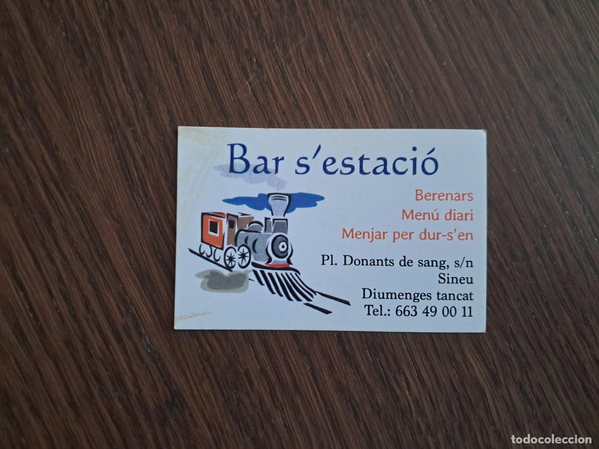 Otros art&iacute;culos de coleccionismo en papel: tarjeta de visita de publicidad, bar s'estaci&oacute;, Sineu, Mallorca. tren.