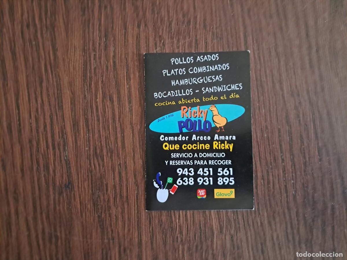 Otros art&iacute;culos de coleccionismo en papel: tarjeta de visita de publicidad, ricky pollo, Donostia,con calendario futbol Real Madrid,Bar&ccedil;a..2021