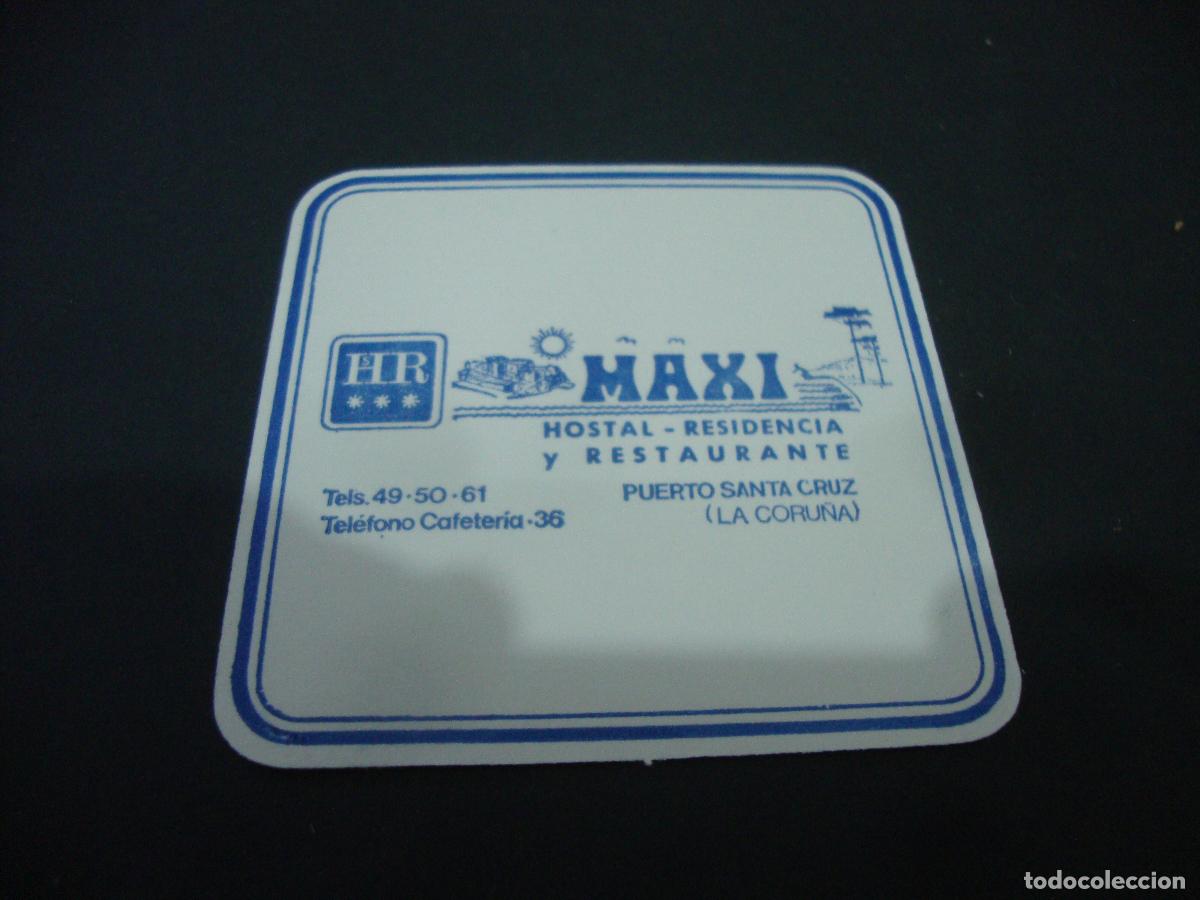Otros art&iacute;culos de coleccionismo en papel: POSAVASOS HOTEL HOSTAL MAXI PUERTO SANTA CRUZ LA CORU&Ntilde;A