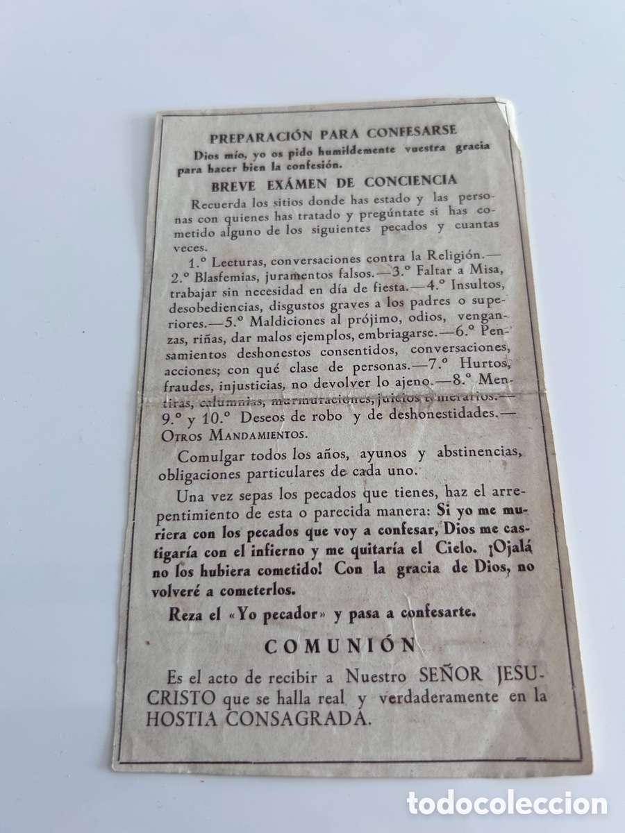 Otros art&iacute;culos de coleccionismo en papel: PREPARACI&Oacute;N PARA CONFESARSE Y COMUNI&Oacute;N