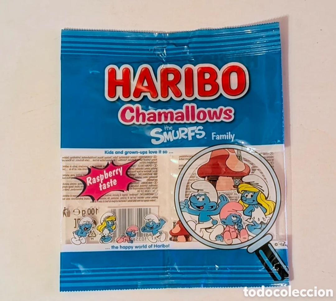 Otros art&iacute;culos de coleccionismo en papel: Envoltorio Haribo. The Smurfs Family. Los Pitufos. Peyo. Muy Raro!!