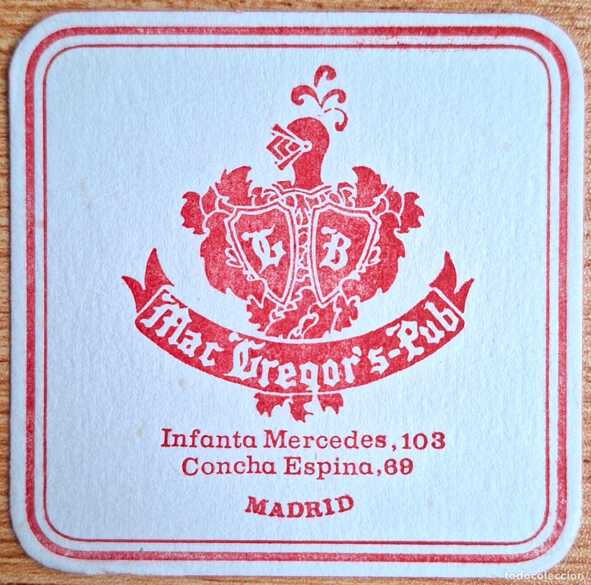 Otros art&iacute;culos de coleccionismo en papel: Posavasos Mac Gregor's Pub grande - Madrid