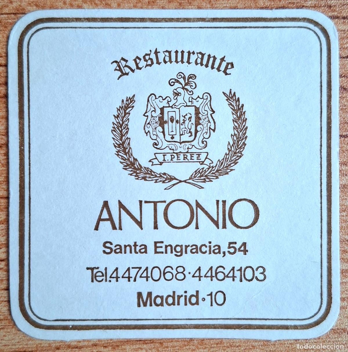 Outros artigos de papel: Posavasos Restaurante Antonio - Madrid