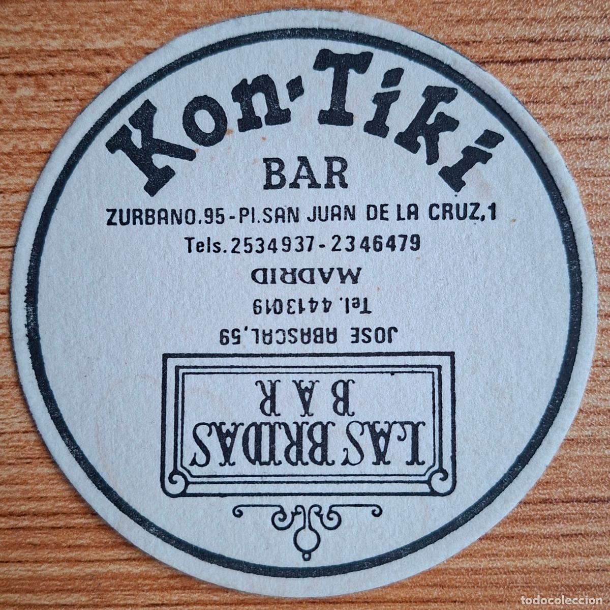 Collectionnisme Papier divers: Posavasos Bar Kon-Tiki / Bar Las Bridas - Madrid