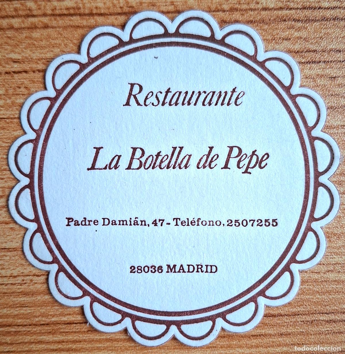 Collectionnisme Papier divers: Posavasos Restaurante La Botella de Pepe - Madrid