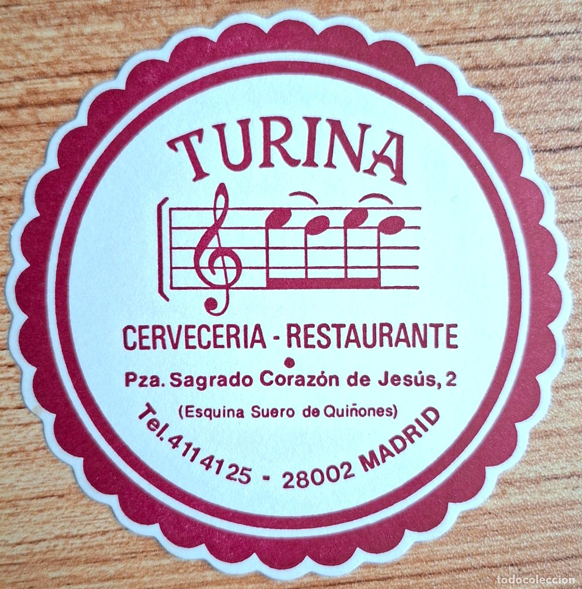 Otros art&iacute;culos de coleccionismo en papel: Posavasos Turina - Madrid