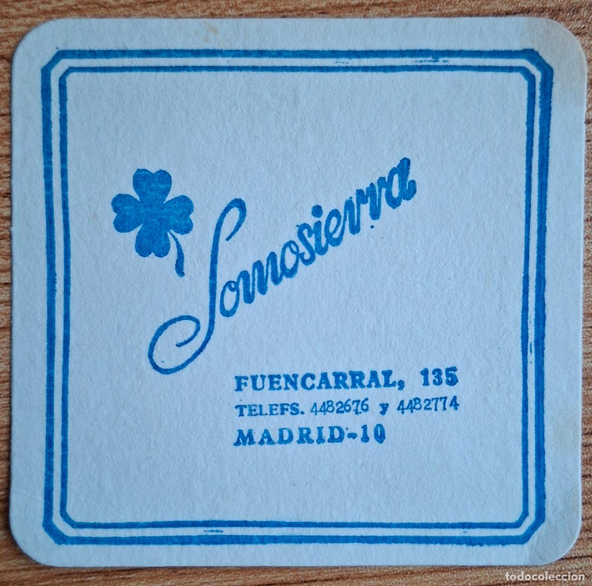 Otros art&iacute;culos de coleccionismo en papel: Posavasos Cafeter&iacute;a Somosierra cuadrado azul - Madrid