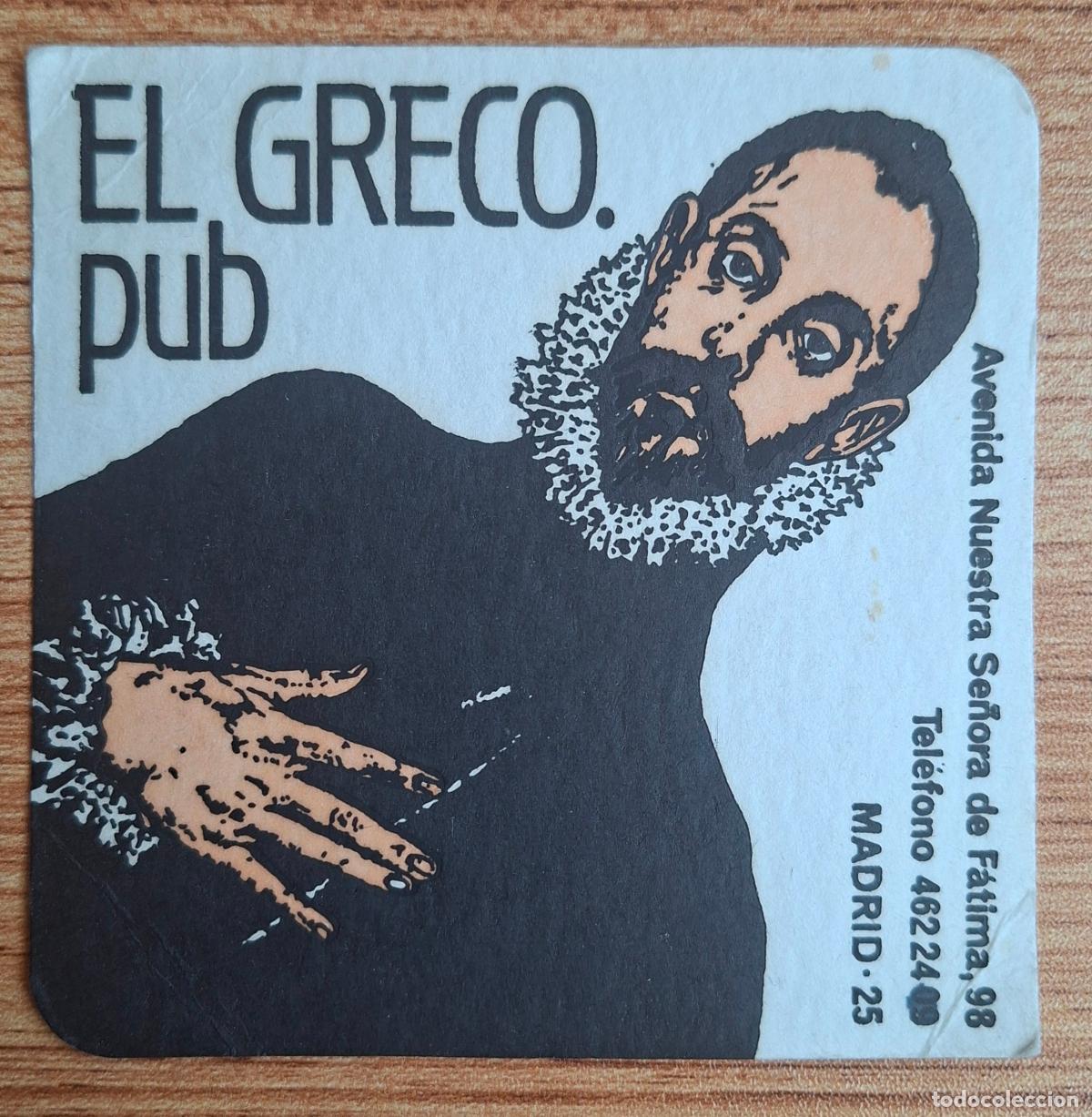Otros art&iacute;culos de coleccionismo en papel: Posavasos Pub El Greco - Madrid