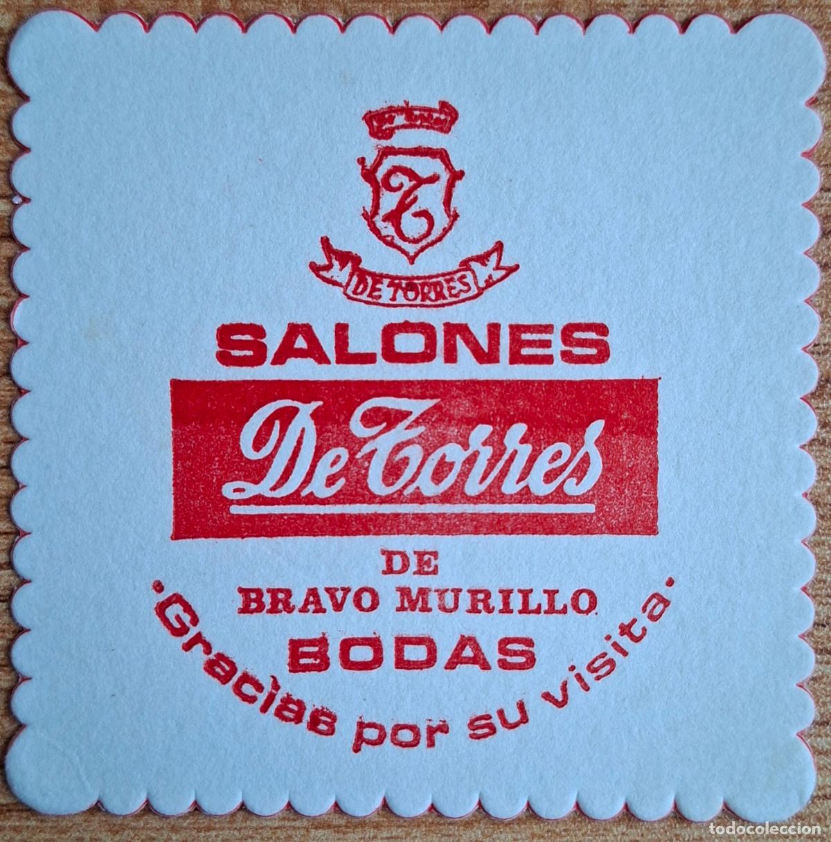 Otros art&iacute;culos de coleccionismo en papel: Posavasos Salones de Torres - cuadrado - Madrid