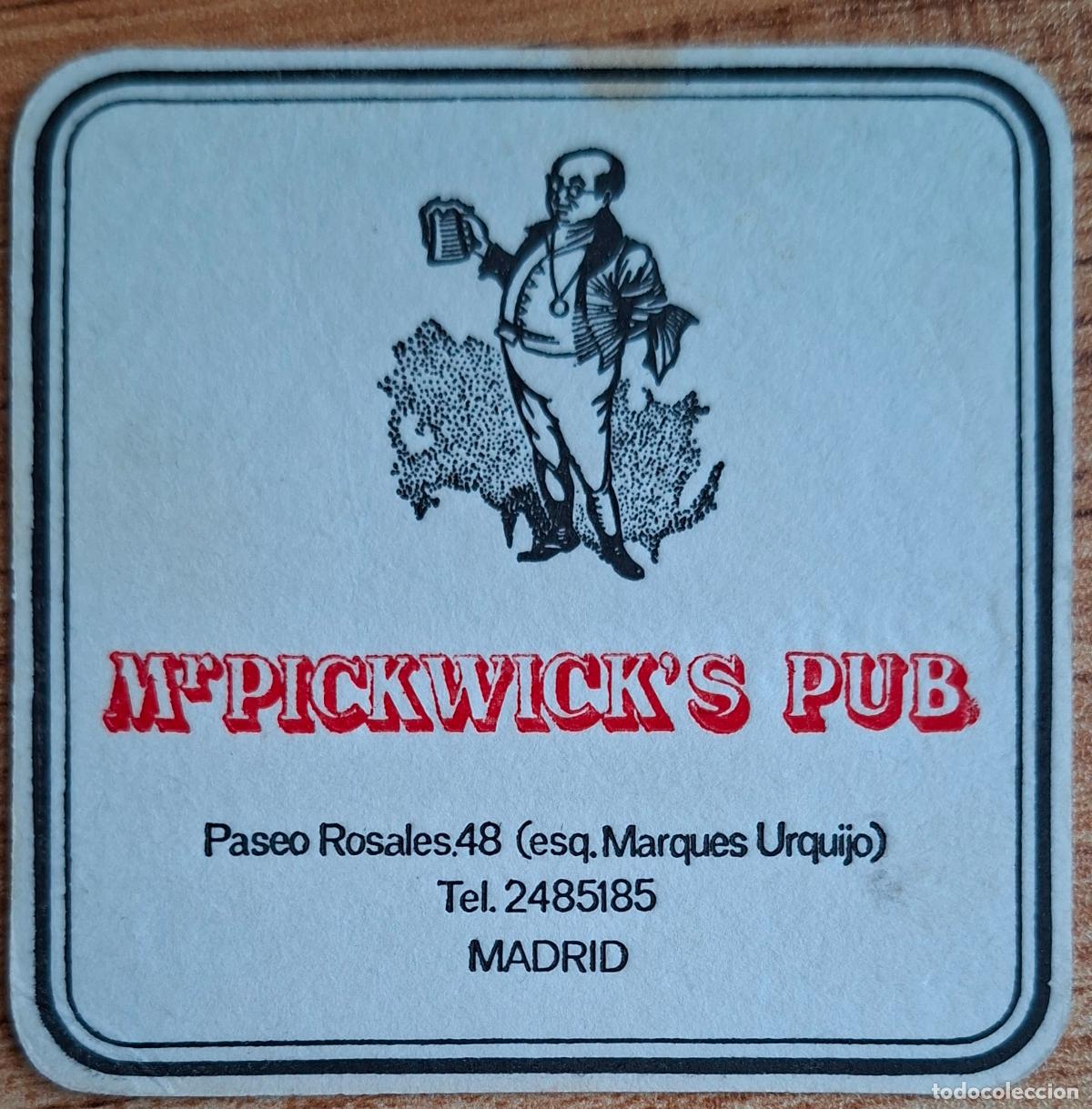 Otros art&iacute;culos de coleccionismo en papel: Posavasos Bar Restaurante Mr Pickwick's cuadrado - Madrid