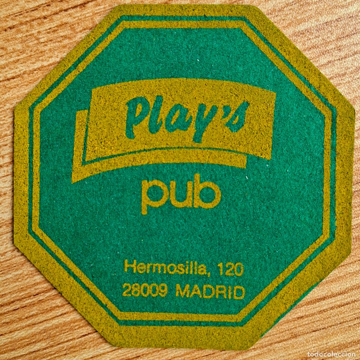 Otros art&iacute;culos de coleccionismo en papel: Posavasos Play's Pub - oct&oacute;gono verde - Madrid