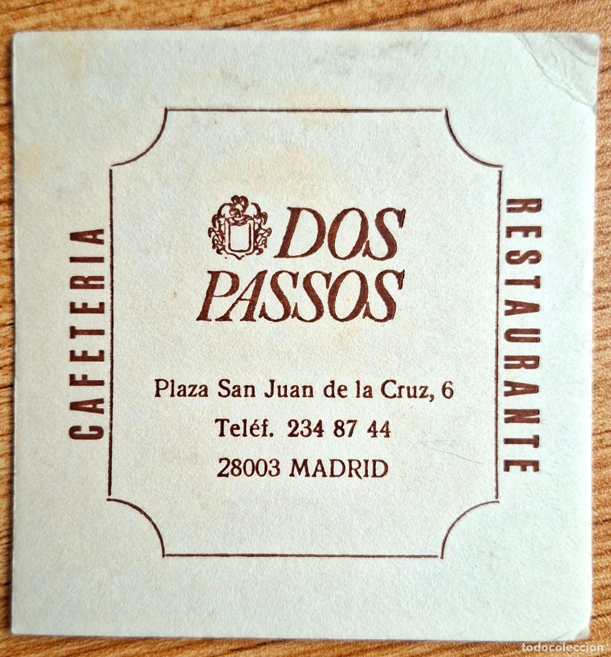 Otros art&iacute;culos de coleccionismo en papel: Posavasos Restuarante Dos Passos - Madrid