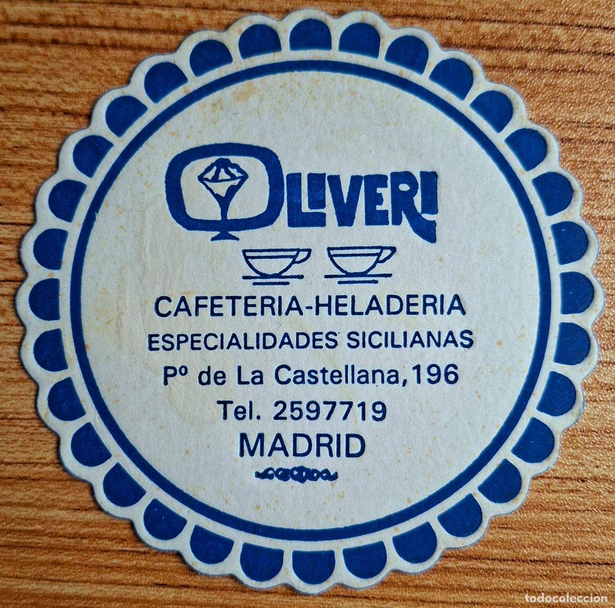 Otros art&iacute;culos de coleccionismo en papel: Posavasos Cafeter&iacute;a Helader&iacute;a Oliveri - Madrid