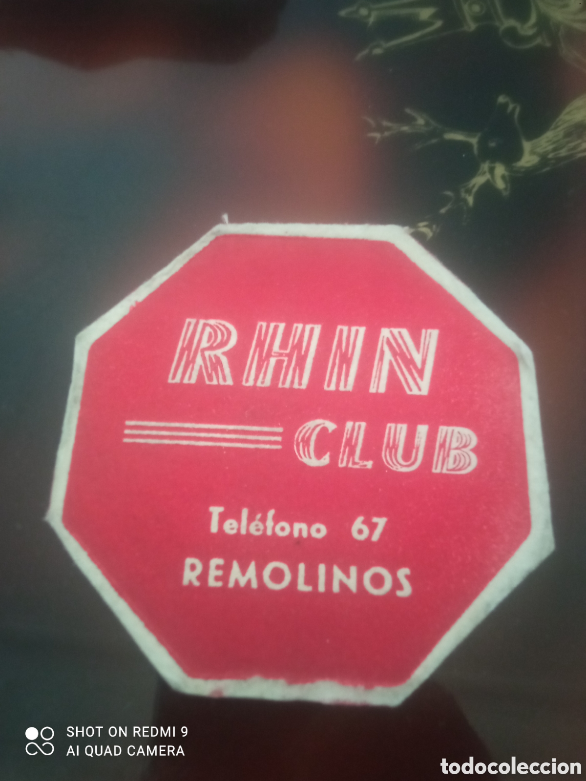 Otros art&iacute;culos de coleccionismo en papel: Rhin club remolinos ( posavaso a&ntilde;os 50 60s)