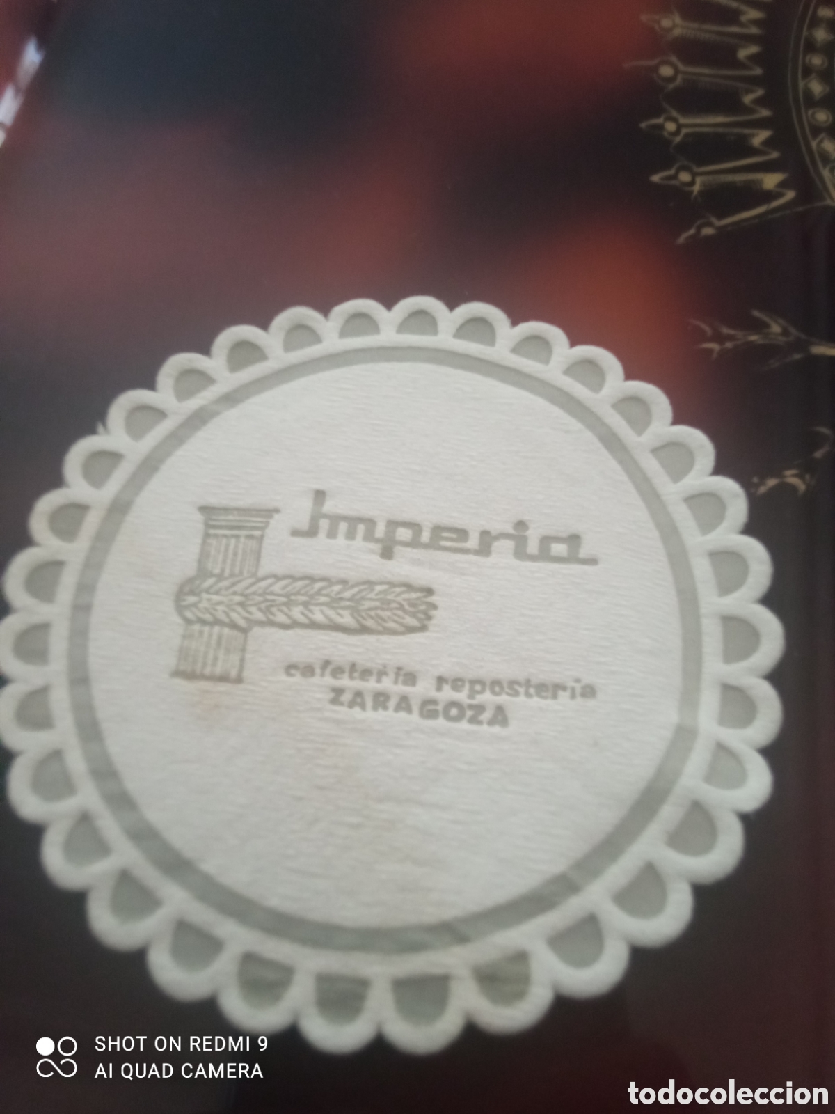 Otros art&iacute;culos de coleccionismo en papel: Imped&iacute;a cafeter&iacute;a preposter&iacute;a Zaragoza ( posavaso a&ntilde;os 50 60s)