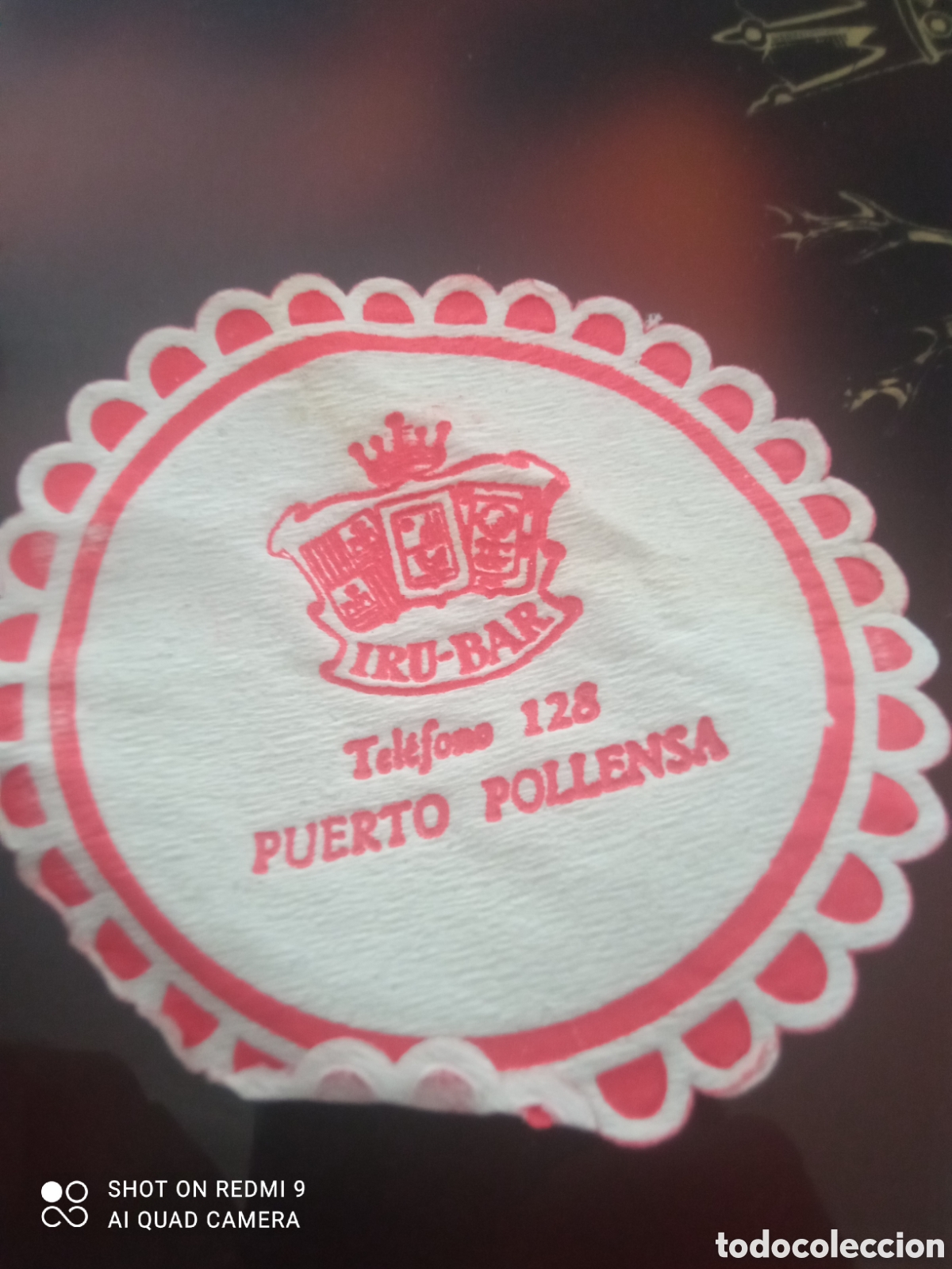 Otros art&iacute;culos de coleccionismo en papel: Puerto Pollensa ( posavaso a&ntilde;os 50 60s)