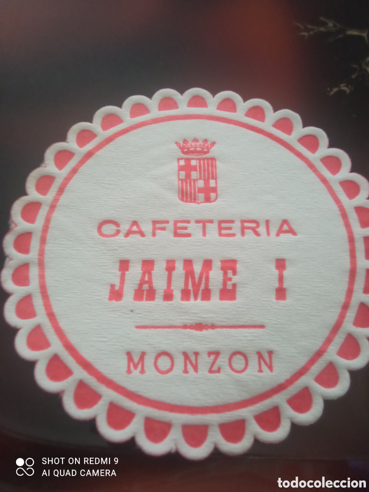 Otros art&iacute;culos de coleccionismo en papel: Cafeter&iacute;a Jaime i Monz&oacute;n ( posavaso a&ntilde;os 50 60s)