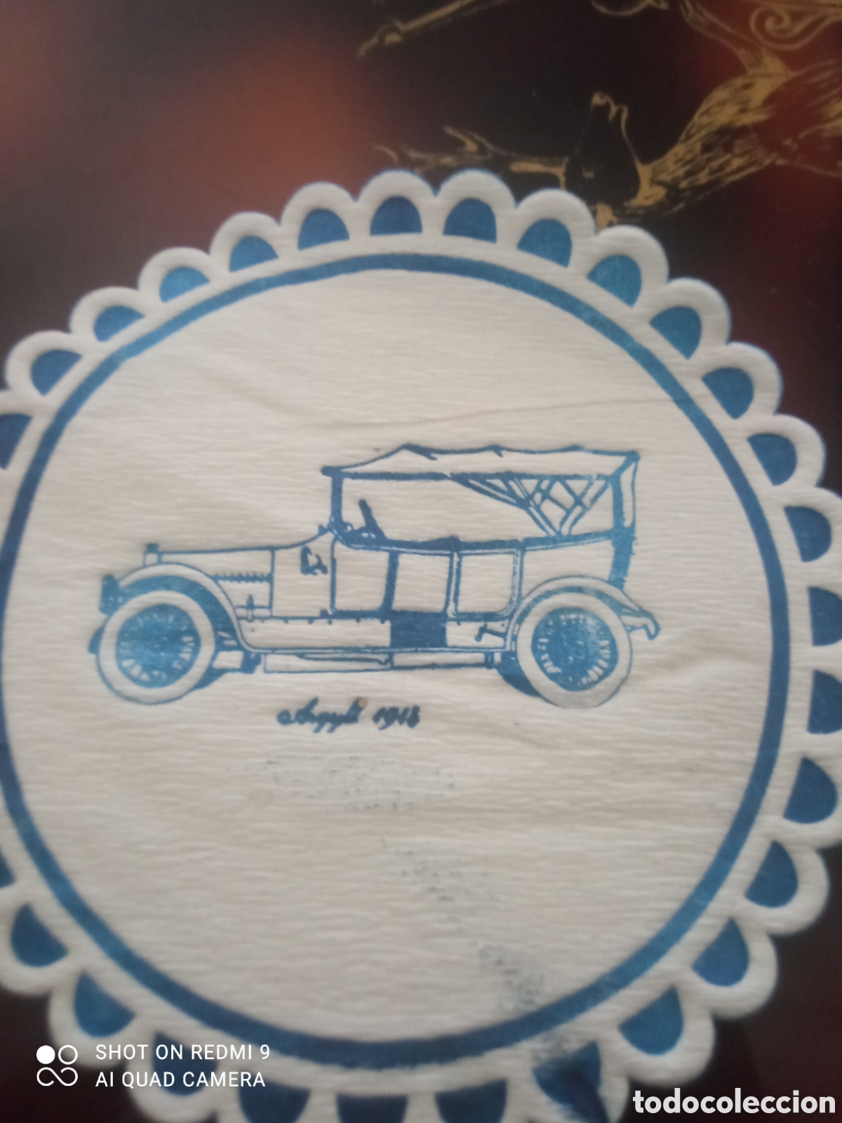 Otros art&iacute;culos de coleccionismo en papel: Coche antiguo ( posavaso a&ntilde;os 50 60s)