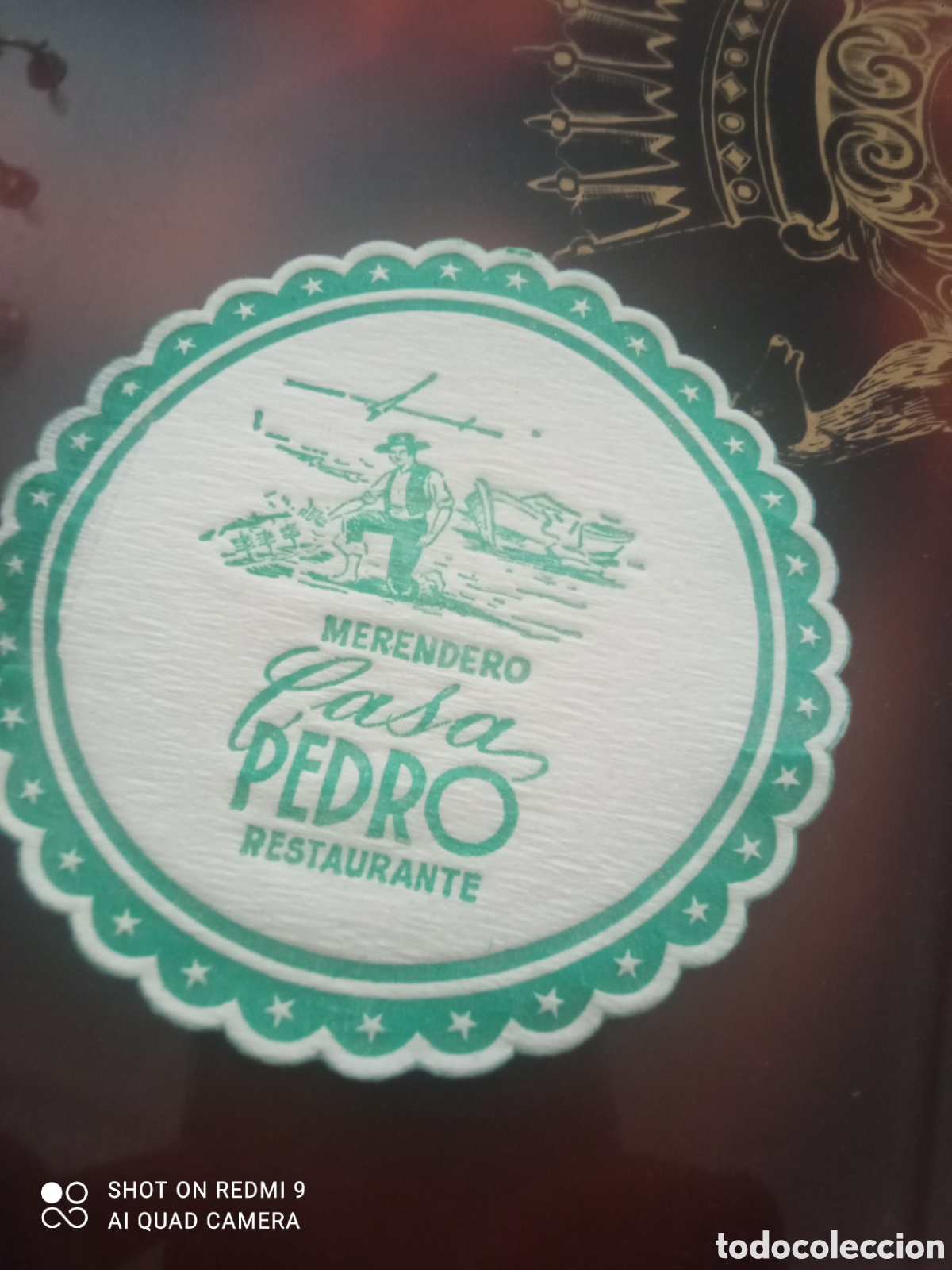 Otros art&iacute;culos de coleccionismo en papel: Merendero casa Pedro restaurante ( posavaso a&ntilde;os 50 60s)