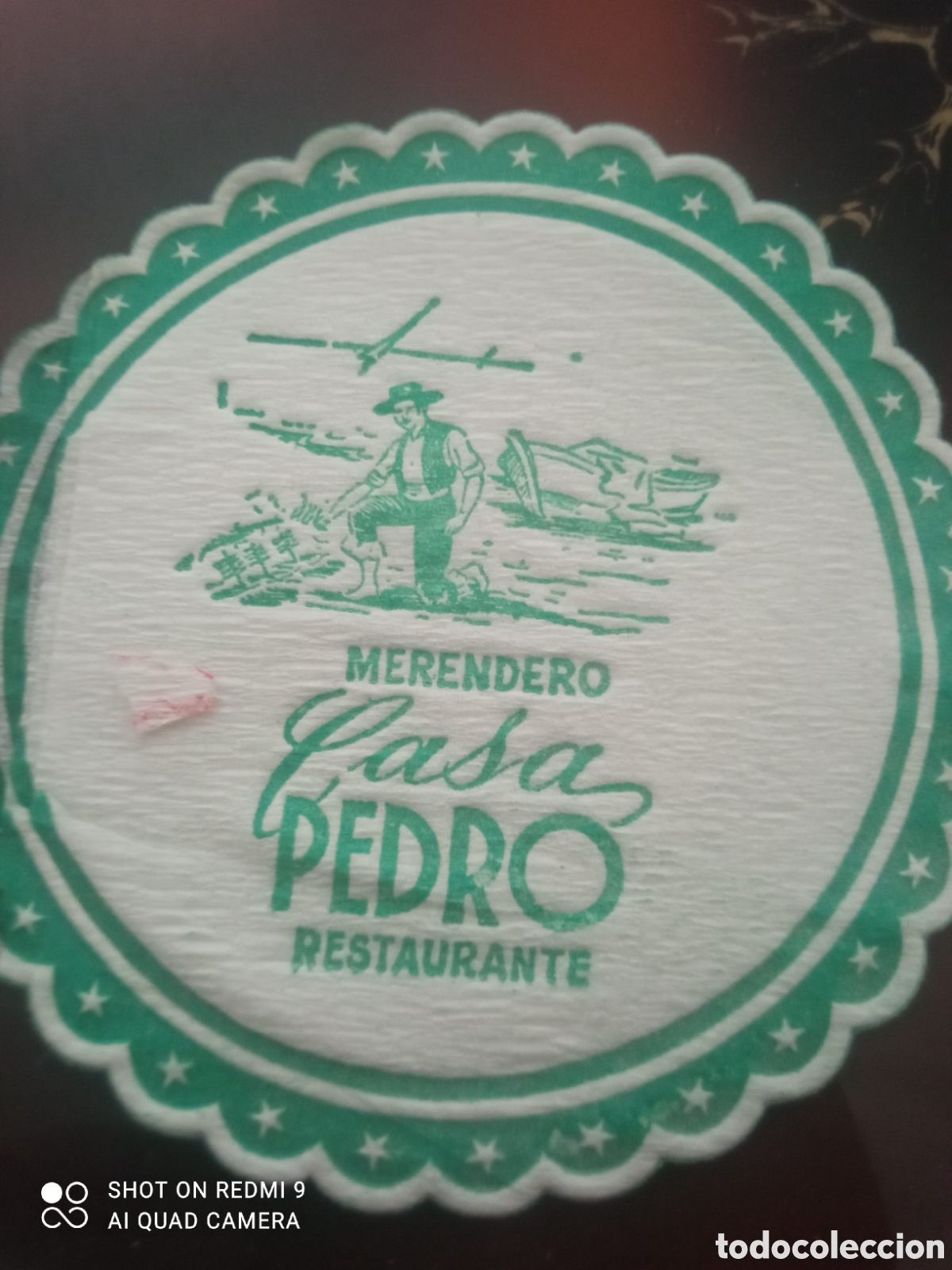 Otros art&iacute;culos de coleccionismo en papel: Merendero casa Pedro restaurante ( posavaso a&ntilde;os 50 60s)