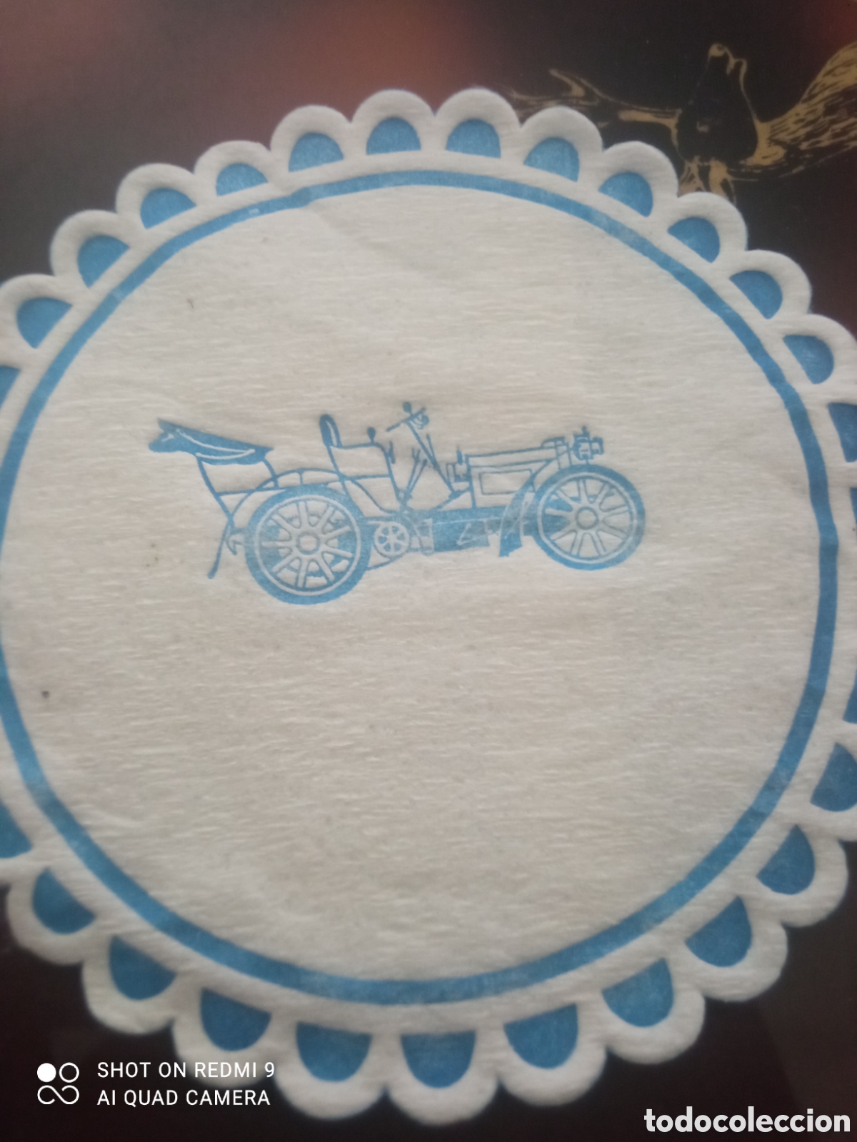 Otros art&iacute;culos de coleccionismo en papel: Coche antiguo ( posavaso a&ntilde;os 50 60s)