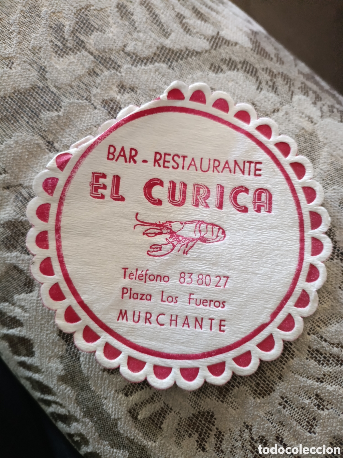 Otros art&iacute;culos de coleccionismo en papel: BAR-RESTAURANTE EL CURICA MURCHANTE PLAZA LOS FUEROS [ POSAVASOS A&Ntilde;OS 50-60 ]
