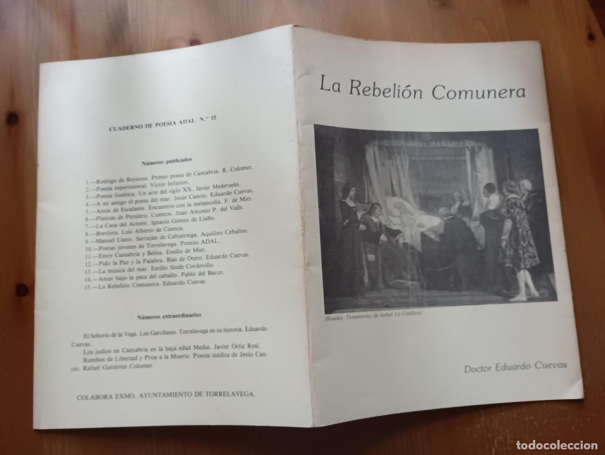 Otros art&iacute;culos de coleccionismo en papel: LA REBELION COMUNERA - DOCTOR EDUARDO CUEVAS CUADERNO DE POESIA ADAL N&ordm; 15
